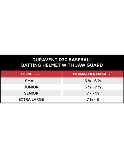 Marucci Duravent D30 Baseball Batting Helmet w/ Jaw Guard MBHDVD3