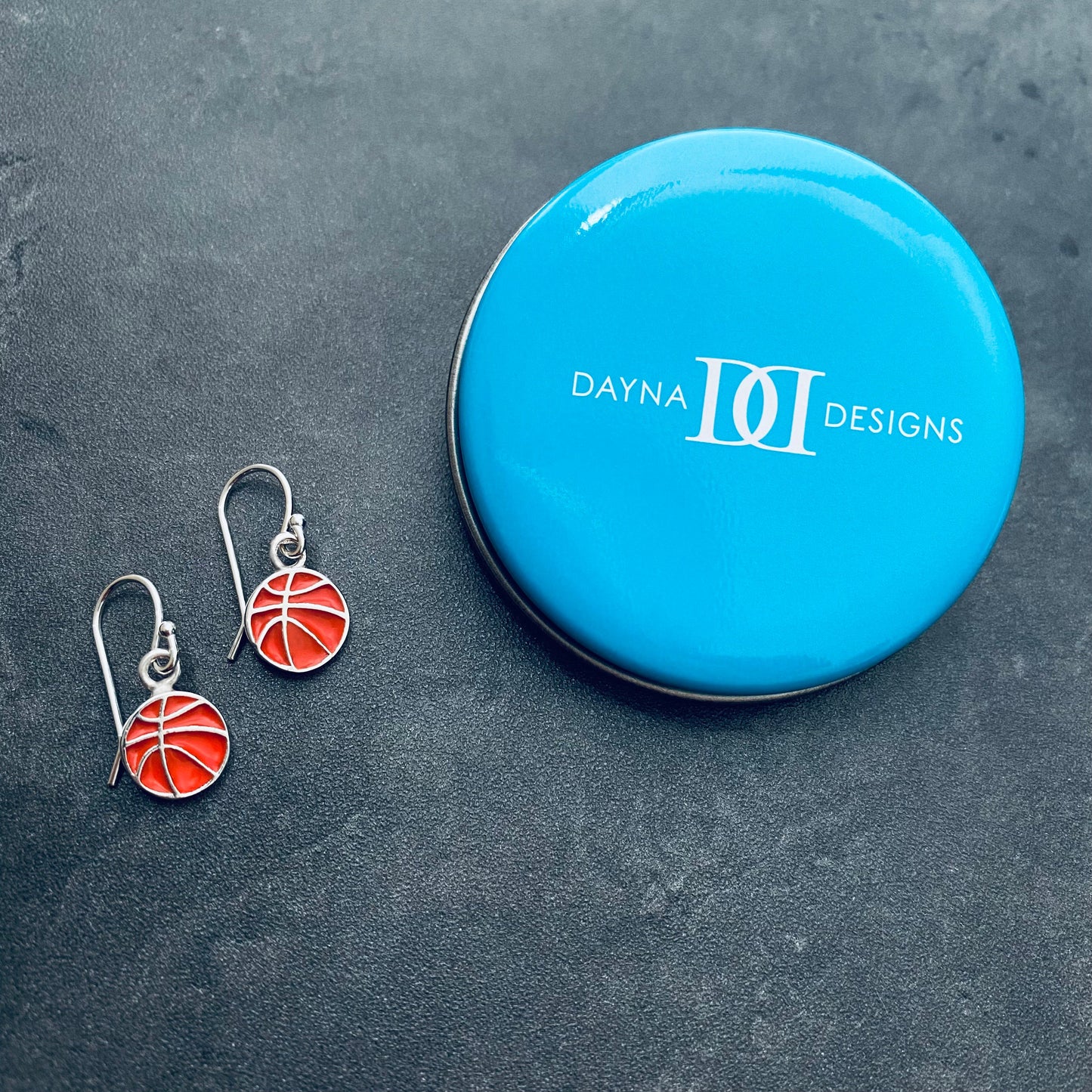 Basketball Dangle Earrings - Silver