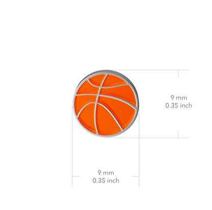 Basketball Silver Pendant Necklace - Silver