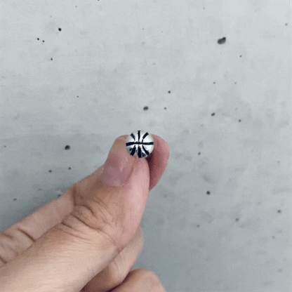 Basketball Stud Earrings - Silver