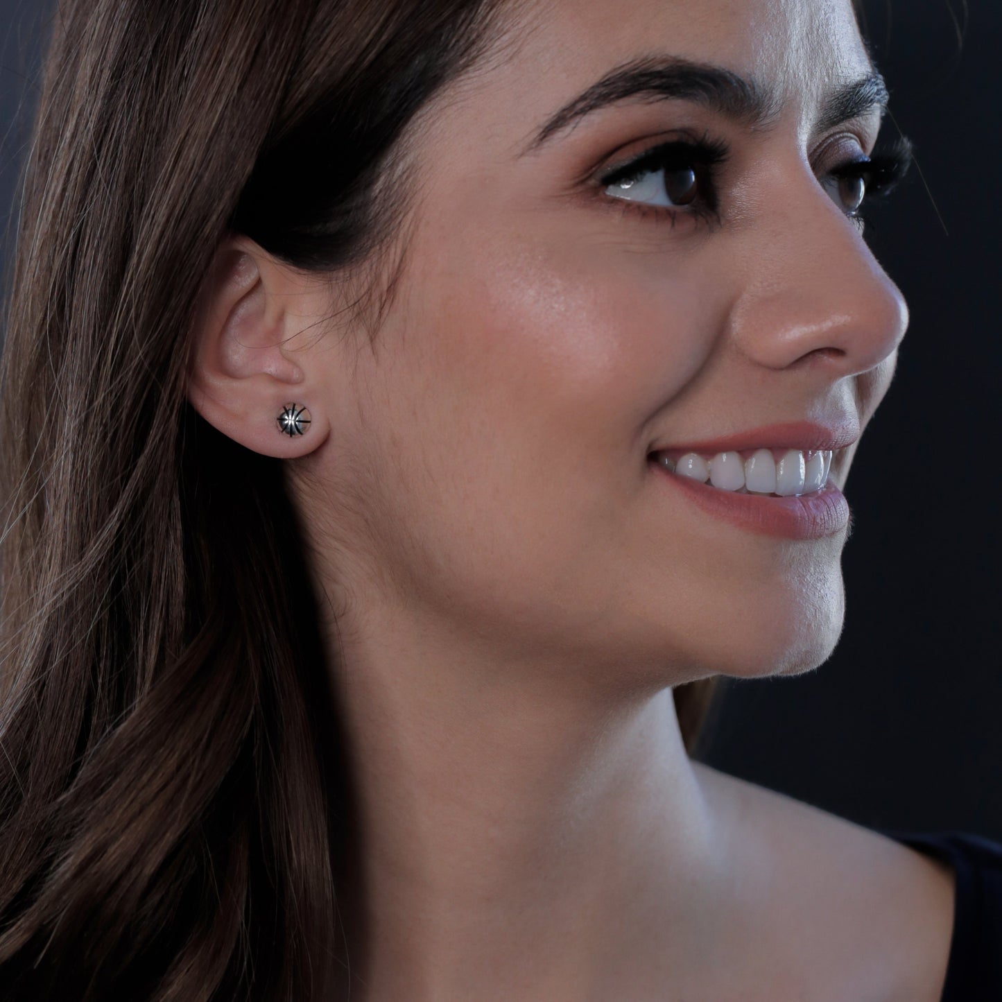 Basketball Stud Earrings - Silver