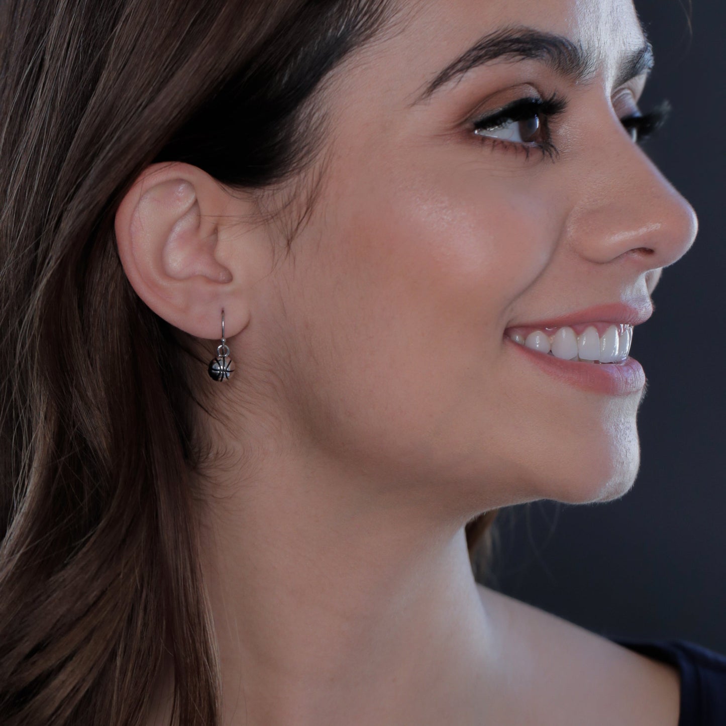 Basketball Dangle Earrings - Silver