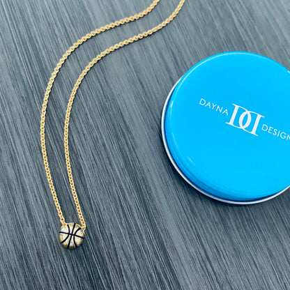 Basketball Pendant Necklace - Gold