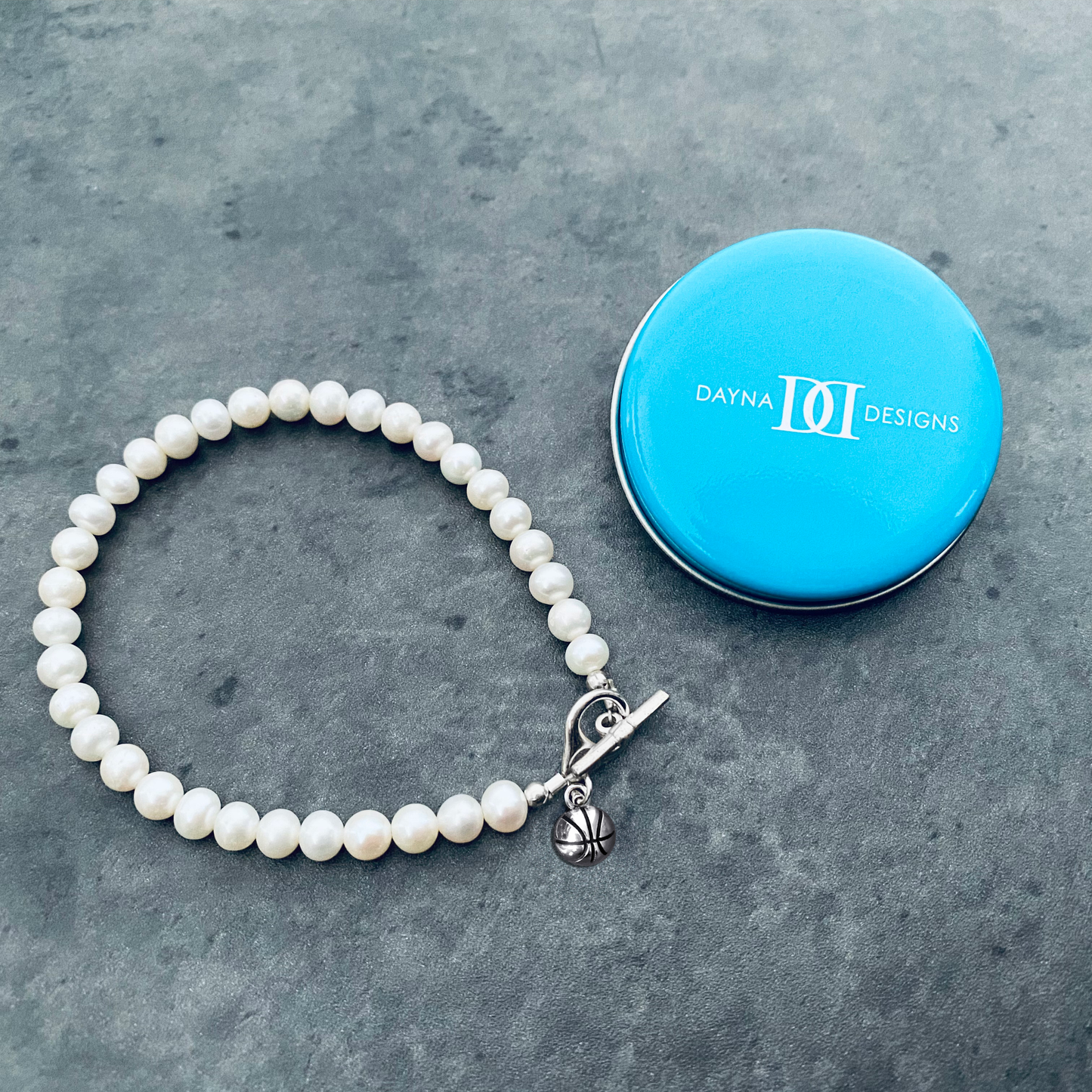 Basketball Pearl Bracelet - Silver