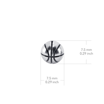 Basketball Dangle Earrings - Silver