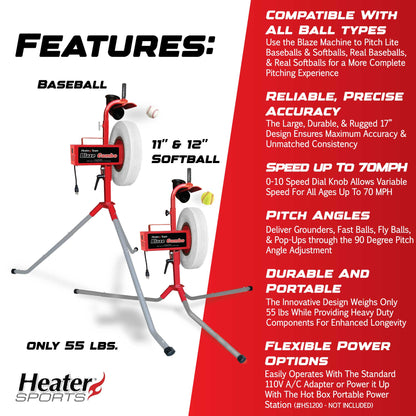 Heater Blaze Combo Heavy Duty Pitching Machine