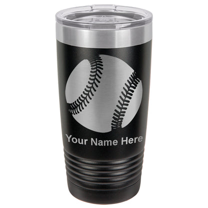 20oz Vacuum Insulated Tumbler Mug, Baseball Ball, Personalized Engraving Included