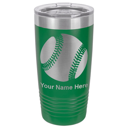 20oz Vacuum Insulated Tumbler Mug, Baseball Ball, Personalized Engraving Included