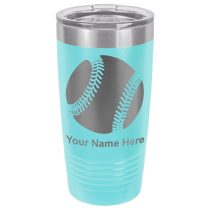 20oz Vacuum Insulated Tumbler Mug, Baseball Ball, Personalized Engraving Included