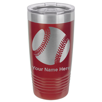 20oz Vacuum Insulated Tumbler Mug, Baseball Ball, Personalized Engraving Included