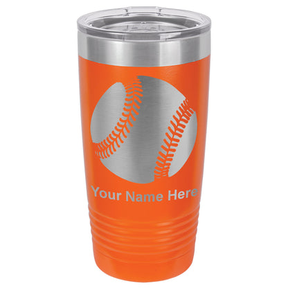 20oz Vacuum Insulated Tumbler Mug, Baseball Ball, Personalized Engraving Included