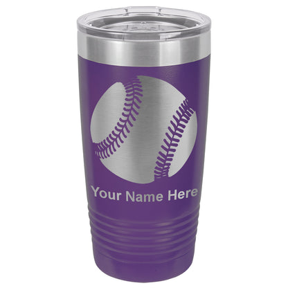 20oz Vacuum Insulated Tumbler Mug, Baseball Ball, Personalized Engraving Included