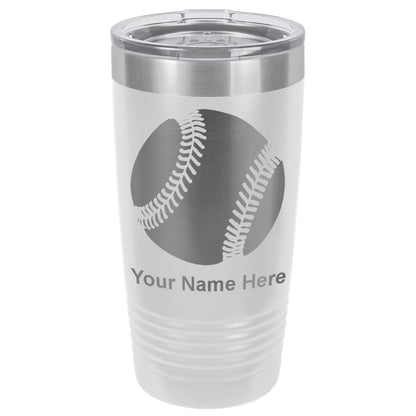 20oz Vacuum Insulated Tumbler Mug, Baseball Ball, Personalized Engraving Included