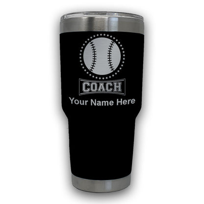 LaserGram 30oz Tumbler Mug, Baseball Coach, Personalized Engraving Included