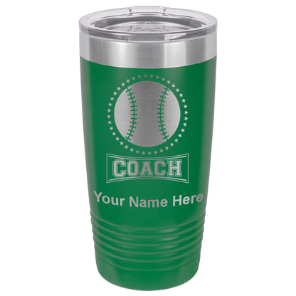 20oz Vacuum Insulated Tumbler Mug, Baseball Coach, Personalized Engraving Included