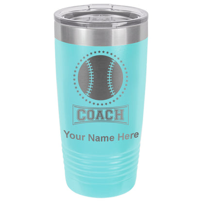 20oz Vacuum Insulated Tumbler Mug, Baseball Coach, Personalized Engraving Included