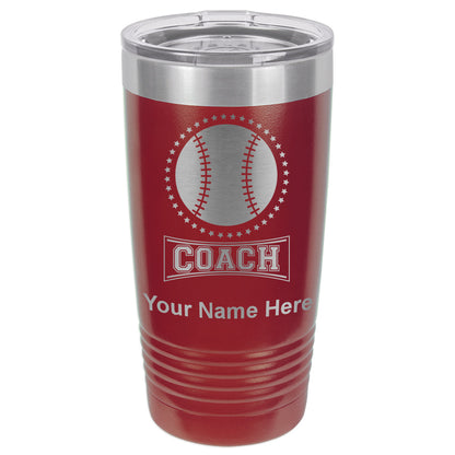 20oz Vacuum Insulated Tumbler Mug, Baseball Coach, Personalized Engraving Included