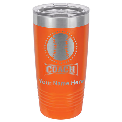 20oz Vacuum Insulated Tumbler Mug, Baseball Coach, Personalized Engraving Included