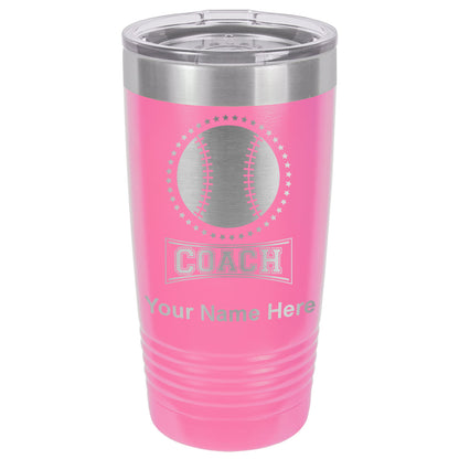 20oz Vacuum Insulated Tumbler Mug, Baseball Coach, Personalized Engraving Included