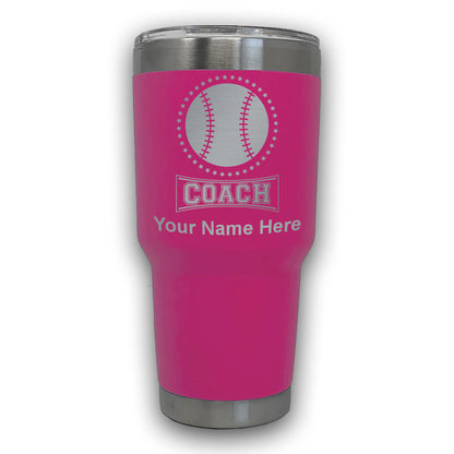 LaserGram 30oz Tumbler Mug, Baseball Coach, Personalized Engraving Included