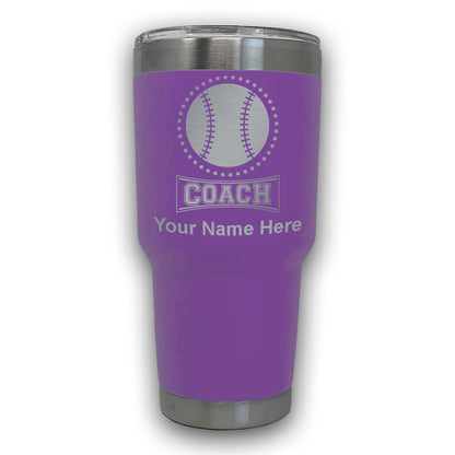 LaserGram 30oz Tumbler Mug, Baseball Coach, Personalized Engraving Included