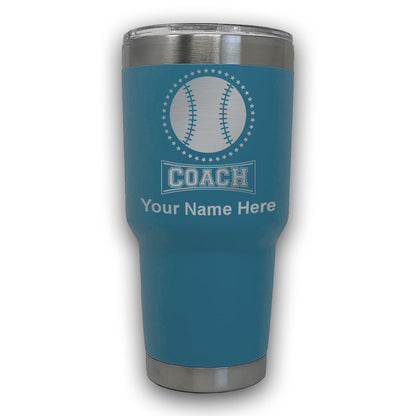 LaserGram 30oz Tumbler Mug, Baseball Coach, Personalized Engraving Included