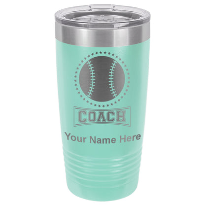 20oz Vacuum Insulated Tumbler Mug, Baseball Coach, Personalized Engraving Included