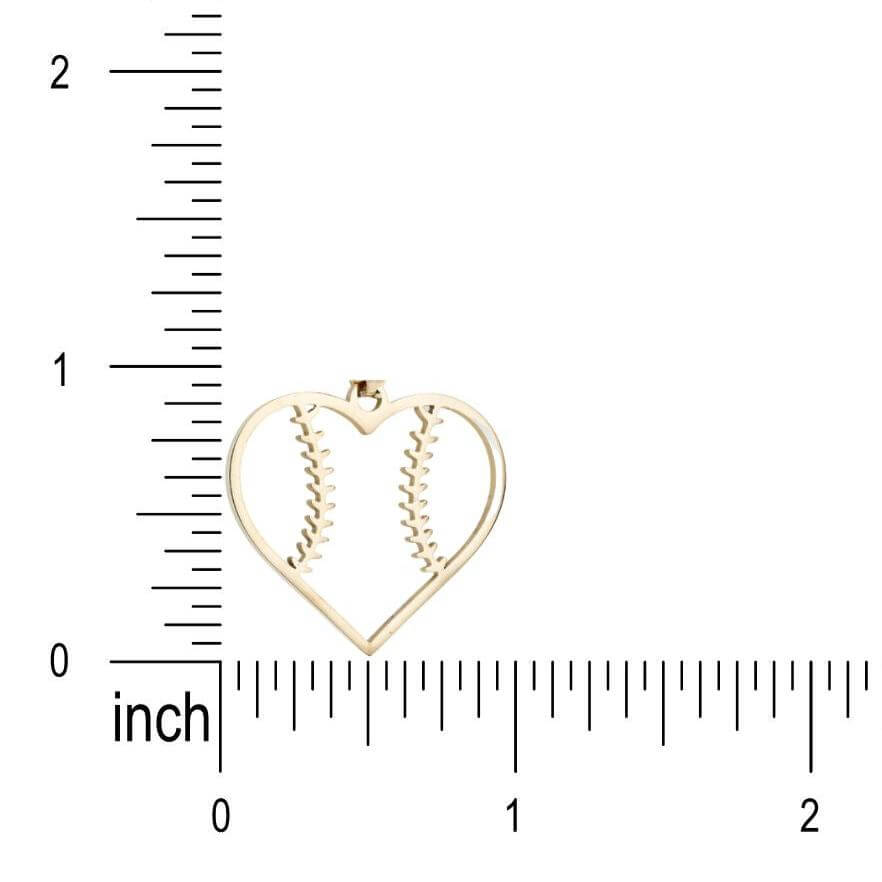 Heart Seams Baseball Necklace