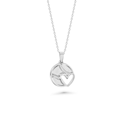Softball Heart Necklace