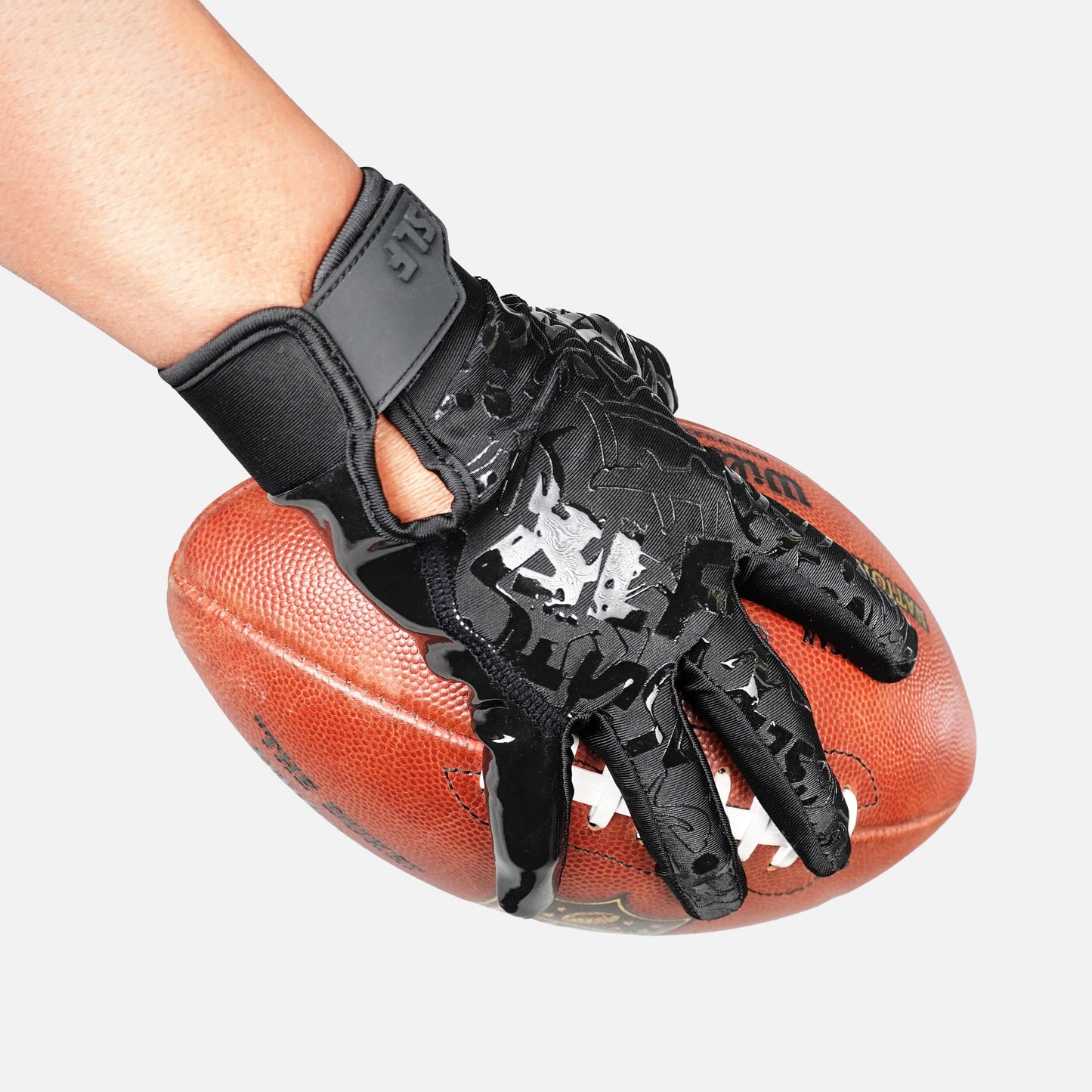 Black Sticky Football Receiver Gloves