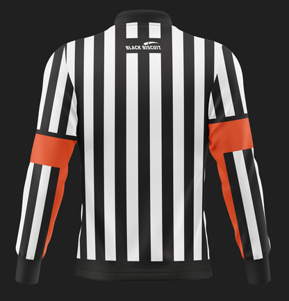 Black Biscuit NHL Style Sublimated Hockey Referee Jersey - NEW