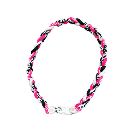 RAD - 18" Braided Rope Necklace (Pink/Black/White)