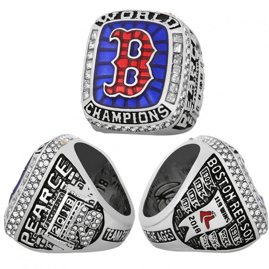 2018 Boston Baseball Championship Ring Replica – Fan Exclusive Memorial Collectible Gift with Wooden Box