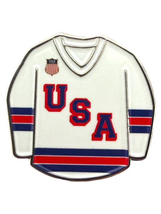 USA Hockey White Jersey Pin