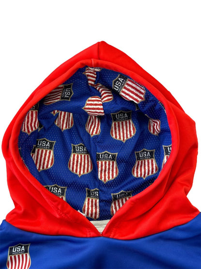 USA Hockey Shield 2026 Replica Jersey White Hoodie-(Out of stock sizes will ship by 03/01/2026)