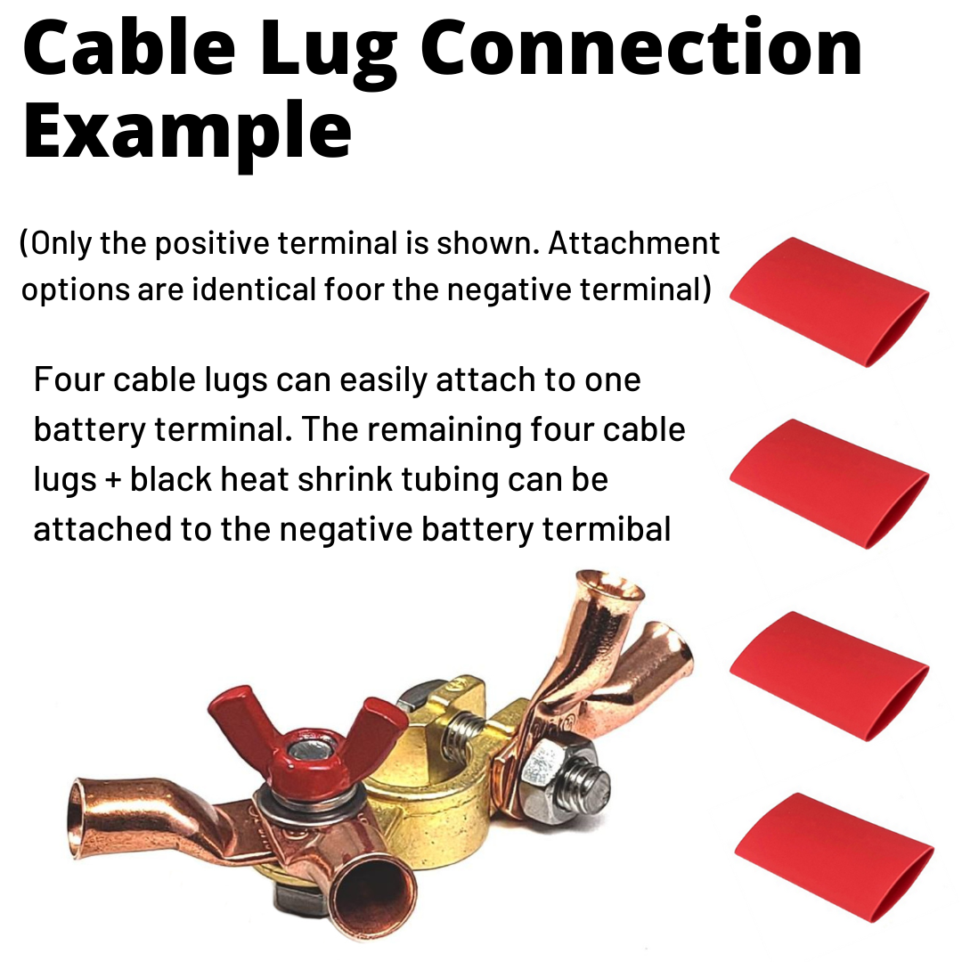 Marine Grade Battery Terminal Top Post Kit for RV, Trucks, Boats, Cars, Campers, Golf Carts (Military Spec. B-12128C)