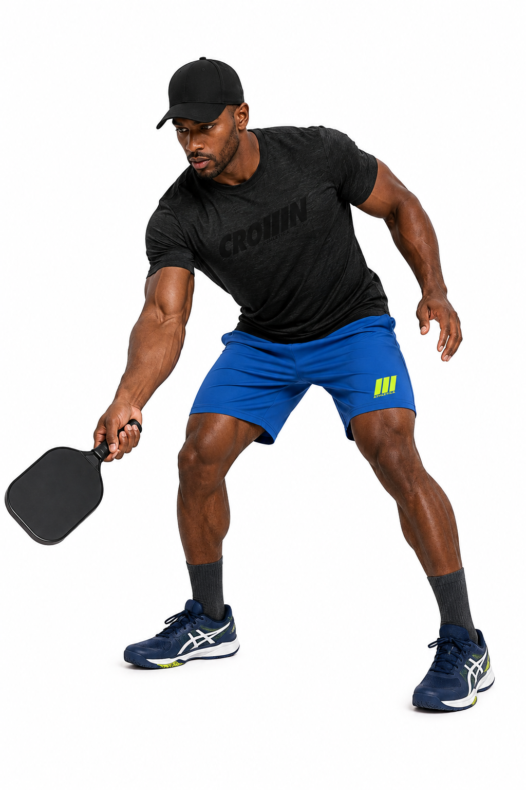 CROWN ATHLETICA /// Cross-chest Logo Shirt (CHARCOL)