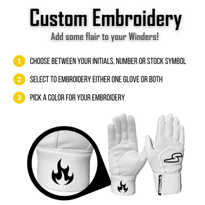 Winder Series Batting Gloves - Red, White & True
