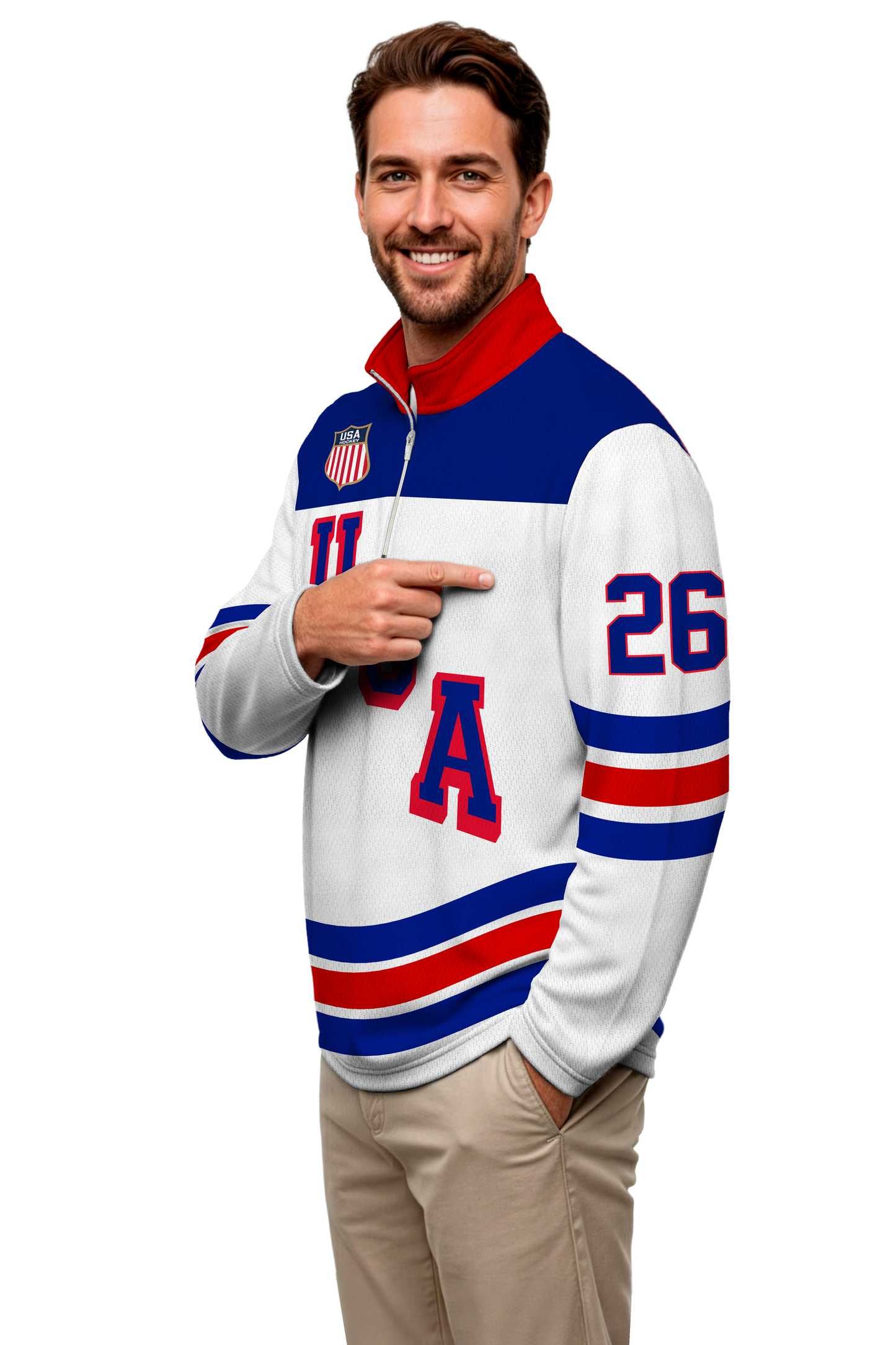 USA Hockey 2026 Replica Lightweight White 1/4 Zip Pullover- Some sizes will ship by 02/28/26
