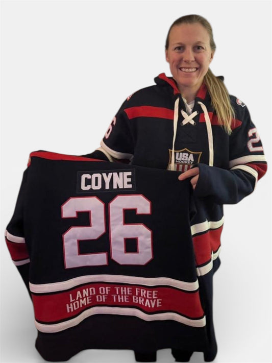 Kendall Coyne USA Hockey Embroidered Navy Lace Cotton Hoodie