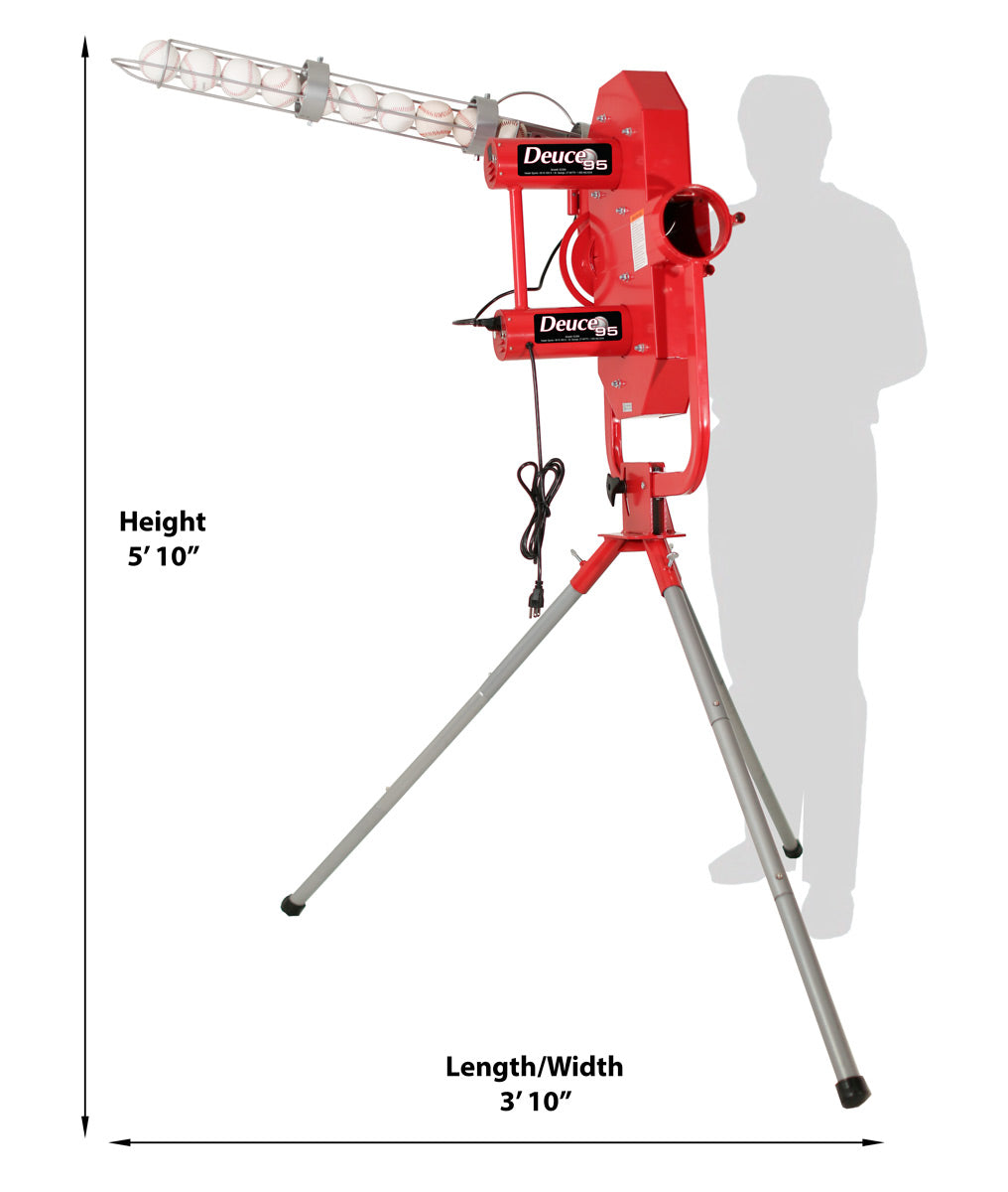 Heater Deuce 95 MPH Pitching Machine w/ Feeder & Xtender 48' Batting Cage