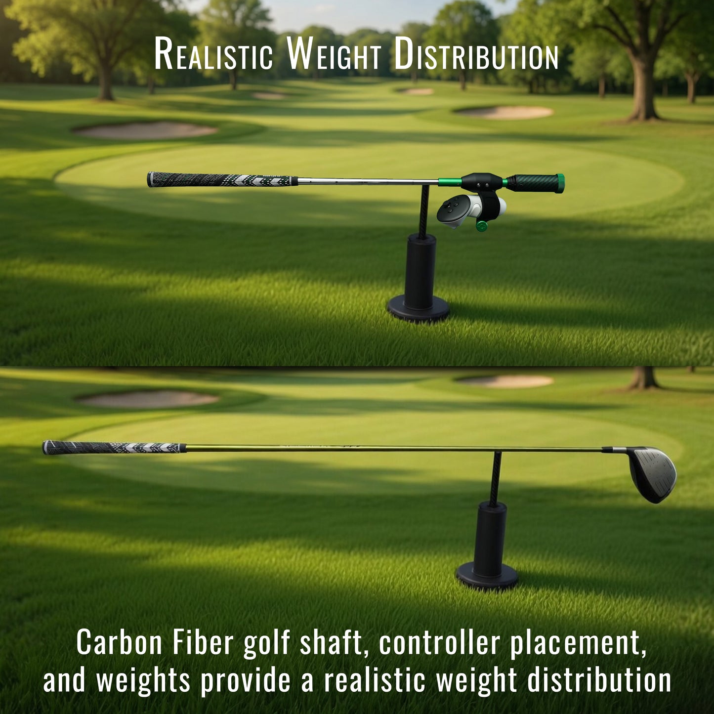 DriVR Elite Chrome - Stepped Steel Weighted Golf Club  - Compatible with Quest 2, 3/3s, and Pro