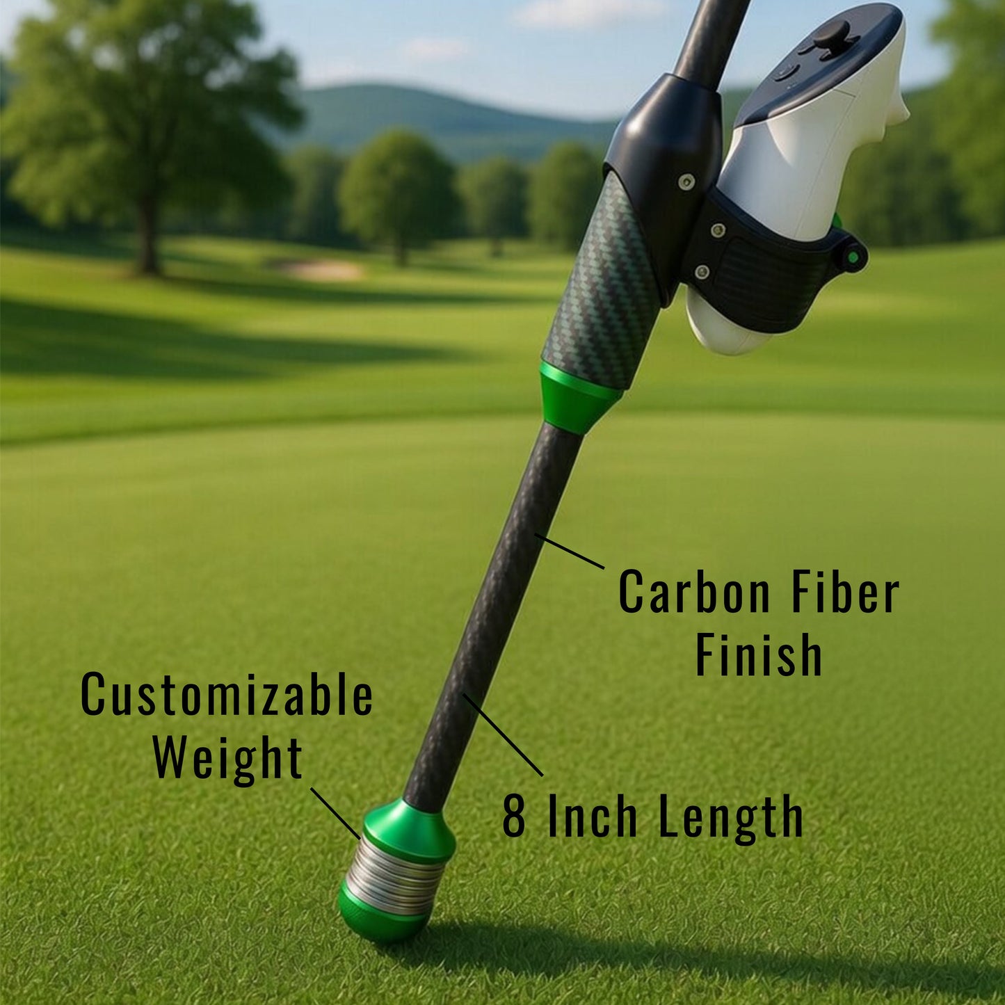 DriVR Elite Mini -  Adjustable VR Weighted Golf Club Handle Accessory - Compatible with Quest 2, 3/3s, and Pro