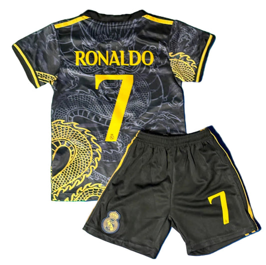 Ronaldo 7 Dragon Edition Real Madrid Exclusive 3rd Soccer Jersey Toddler/Youth Kids Kit