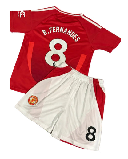 B Fernandes 8 Kids Toddler & Youth Man Soccer Jersey Kit