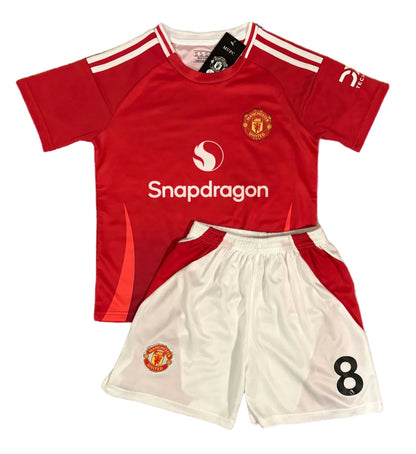 B Fernandes 8 Kids Toddler & Youth Man Soccer Jersey Kit