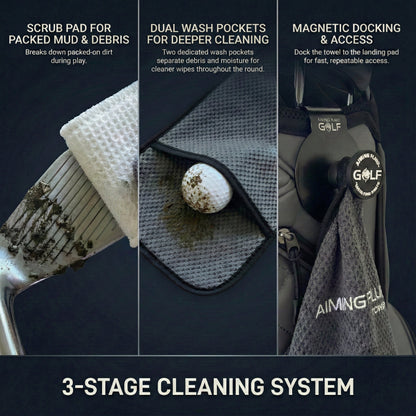 The 40 Magnetic Golf Towel + Landing Pad System