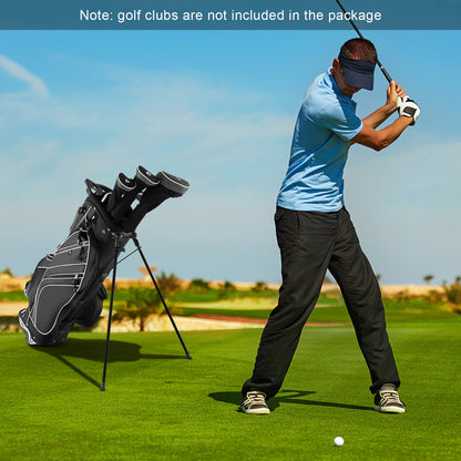 Golf Stand Cart Bag with 6-Way Divider Carry Pockets