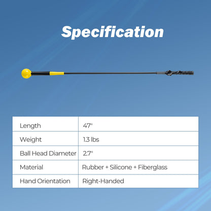 Golf Swing Trainer Aid 47inch/40inch/31.5inch Warm-up Practice Stick with Weighted Head for Grip