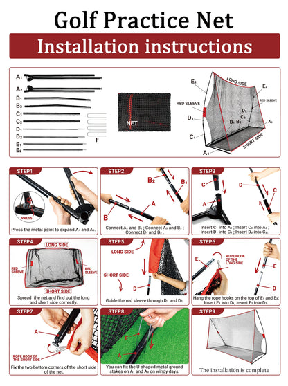 SwingRex Heavy Duty Golf Net for Real Golf Balls – Backyard Practice Net